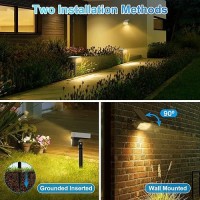 Minpea Solar Spot Lights Outdoor 57 Led6 Pack Solar Lights Outdoor Ip65 Waterproof 3 Modes Solar Landscape Spotlights Sola