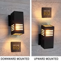 Cerdeco Modern Outdoor Wall Light,Sand Textured Black With 3-Sided Frosted Glasses [Ul Listed]