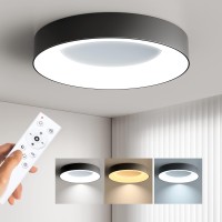 Annaror Led Flush Mount Ceiling Light With Remote Control 24W 3000K6500K Dimmable Ceiling Light Fixture Modern Led Ceiling Li