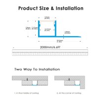 Besseto Plasterin Led Channel 6 Pack 66Ft2 Meter Trim Edge Tile Led Strip Aluminum Channel Trimless Recessed Drywall Aluminu