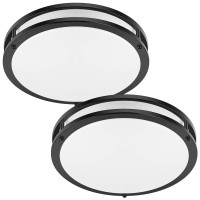 Tobusa 36W 3600Lm Super Bright Led Ceiling Light Fixtures Modern Black Flush Mount Ceiling Lights Daylight White 5000K 13 Inch