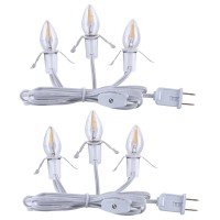 Accessory Cord With Light Bulb Ul-Listed White Cord With On/Off Switch Plugs - Perfect For Holiday Decorations And Craft Projects (2 Pack * Three Led Bulbs)