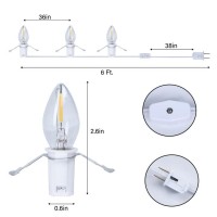 Accessory Cord With Light Bulb Ul-Listed White Cord With On/Off Switch Plugs - Perfect For Holiday Decorations And Craft Projects (2 Pack * Three Led Bulbs)