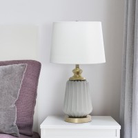 25 Classic Fluted Ceramic And Metal Table Lamp