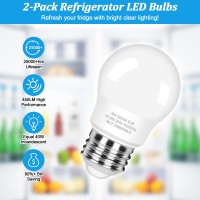 Led Refrigerator Light Bulb 40 Watt Equivalent 120V Fridge Appliance Light Bulb 4W Daylight White 5000K Waterproof A15 Fridge