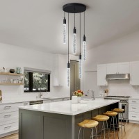 Zhllmq Modern Light Fixture Kitchen Island Pendant Light Dimmable Led Black Mini Pendant Lighting Dinning Room Living Room Kitch