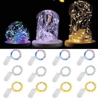 Ostwiki Fairy Lights Battery Operated, 12-Pack Mini String Lights, 20 Led 7Ft Twinkle Firefly Small Led Lights For Craft Mason Jars Bedroom Wedding Party Table Christmas Decoration (Mix-Colored)