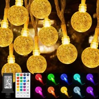 Color Changing String Lights Indoor, 33Ft 60Led Connectable Plug In Crystal Globe String Lights Remote, Decorative Outdoor Lights For Girl Gift Room Wall Patio Garden Tent Camp Party Christmas D?Cor