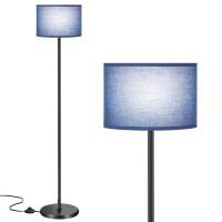 Ambimall Floor Lamp For Living Room, Modern Blue Floor Lamp With Shade, Tall Lamps For Living Room, Bedroom, Office, Dining Room(Blue Lampshade Without Bulb)