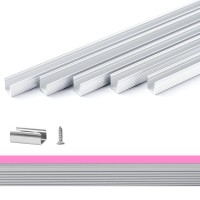 Shine Decor 3.3Ft/1M Aluminum Channel Track Mounting Bracket, For 6X12Mm Led Silicone Neon Strip Lights, Pack Of 5