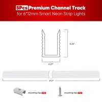 Shine Decor 3.3Ft/1M Aluminum Channel Track Mounting Bracket, For 6X12Mm Led Silicone Neon Strip Lights, Pack Of 5