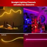 Shine Decor 3.3Ft/1M Aluminum Channel Track Mounting Bracket, For 6X12Mm Led Silicone Neon Strip Lights, Pack Of 5