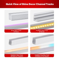 Shine Decor 3.3Ft/1M Aluminum Channel Track Mounting Bracket, For 6X12Mm Led Silicone Neon Strip Lights, Pack Of 5