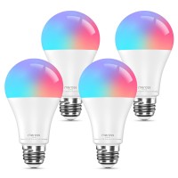 Meross Smart Light Bulb, Smart Wi-Fi Led Bulbs Compatible With Alexa And Smartthings, Dimmable E26 Multicolor 2700K-6500K Rgbww, 810 Lumens 60W Equivalent, No Hub Required