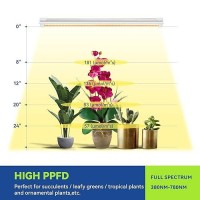 Moniosl Grow Lights For Indoor Plants Full Spectrum Hanging Plant Grow Lights With Timer And Reflectors 2Ft 5000K 144W6X24W