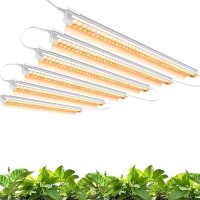 Moniosl Grow Lights For Indoor Plants Full Spectrum Hanging Plant Grow Lights With Timer And Reflectors 2Ft 5000K 144W6X24W