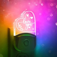 Love You Night Light Gift For Birthday, Lohas Led Night Light For Adults, Dusk To Dawn, 3 Lighting Modes, Rgb+Soft White 3000K, Heartwarming Gifts For Mom, Dad, Wife, Teacher, Room Decor