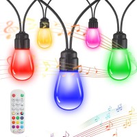 Fmix Led String Lights Color Changing, 48Ft 15 Bulb 12V Low Voltage String Lights, Can Be Placed In A Bistro To Add Atmosphere Can Also Be Set Up As A Home Party Led String Lights,It Is In A Foggy Sta