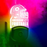 1 Pack Football Night Light for kids boys football fans 3 Lighting Modes Night Light Solid color Mode Red Turquoise Yellow Blue green Violet Light pink Amaranth Soft White Mode 3000K Warm White ynamic color color changing automatically Dusk to Dawn Sensor