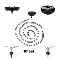 10 Feet Heavy Duty Black Chain With 5 Light Canopy Kit For Chandelier Swag Light Kit Light Fixture Mounting Bracket For Hangi