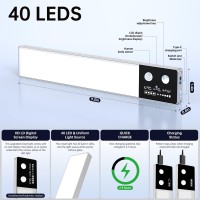 Lightbiz Led Closet Lights Motion Sensored,Under Cabinet Lights Wireless Rechargeable Dimmable,Battery Powered Operated Light For Wardrobe,Closets,Cabinet,Cupboard,Hallway (2 Pack)