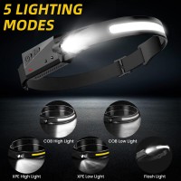 Rechargeable Led Headlamp 3 Packs,Cob230