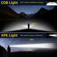 Rechargeable Led Headlamp 3 Packs,Cob230