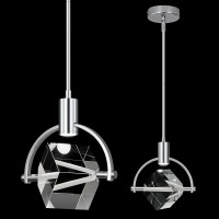 Liangmh Pendant Ceiling Light Fixture For Kitchen Island, Modern Mini Integrated Led Hanging Light, Crystal Pendant Light In Chrome, Bedroom, Dining Room, Bar (1-Lights)