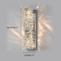 Qaupoee Wall Sconces Set Of 2 Silver Led Crystal Wall Mount Lights 3-Color Adjustable Design Wall Mount Bathroom Vanity Light Fixture For Bedroom Hallway Living Room