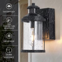 Dusk To Dawn Motion Sensor Outdoor Porch Lights With Gfci Outlet, 3 Lighting Modes Waterproof Aluminum & Anti-Rust Exterior Light Fixture, Farmhouse Black Wall Lantern For House Garage, Patio, Balcony