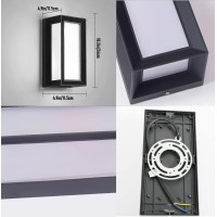 Stuovaner Modern Outdoor Wall Lights,18W Led Sconce Light Fixtures, Wall Mounted Lamps,Aluminum Matte Black House Light,Ip65 Waterproof For Courtyard, Garage, Terrace, Porch, Stairs (6000K)