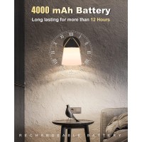 Tacahe Battery Operated Wall Sconce With Glass Shade 3000K Warm White 3 Brightness Setting 4000 Mah Rechargeable Battery