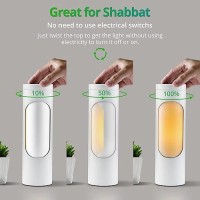 Lediary Kosher Lamp For Shabbos White Table Lamps And Nightlight For Living Room Bedroom T10 Bulb Included 4W Eqv 40W 400Lm