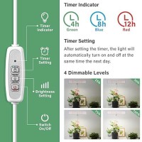 Lordem Grow Light Full Spectrum Led Plant Light For Indoor Plants Height Adjustable Growing Lamp With Auto Onoff Timer 4H8H