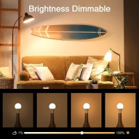 Ohmax Smart Light Bulbs, A19 E26 Led Alexa Light Bulb Compatible With Google Home, App Control, Warm White 2700K Dimmable 800 Lumens, 75W Equivalent, No Hub Required, 2.4Ghz Wifi, 6 Pack