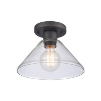 Vivica 10'' Wide 1-Light Flush Mount - Matte Black With Clear