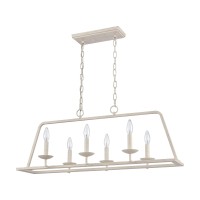 Joanie 34'' Wide 6-Light Linear Chandelier - Antique White