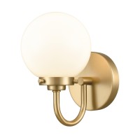 Fairbanks 8.5'' High 1-Light Sconce - Brushed Gold And Opal