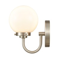 Fairbanks 8.5'' High 1-Light Sconce - Brushed Nickel And Opal