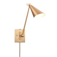 Whitmire 10.5'' High 1-Light Plug-In/Hardwire Sconce - Brushed Gold