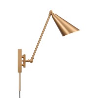 Whitmire 10.5'' High 1-Light Plug-In/Hardwire Sconce - Brushed Gold