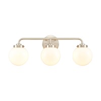 Fairbanks 22.75'' Wide 3-Light Vanity Light - Brushed Nickel And Opal