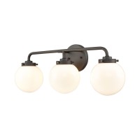 Fairbanks 22.75'' Wide 3-Light Vanity Light - Matte Black And Opal