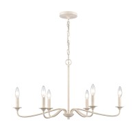 Quinn 30'' Wide 6-Light Chandelier - Antique White