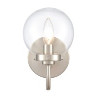 Fairbanks 8.5'' High 1-Light Sconce - Brushed Nickel And Clear