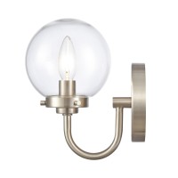 Fairbanks 8.5'' High 1-Light Sconce - Brushed Nickel And Clear