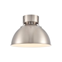 Zayne 12'' Wide 1-Light Semi Flush - Brushed Nickel