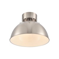 Zayne 12'' Wide 1-Light Semi Flush - Brushed Nickel