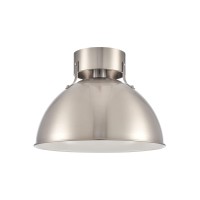 Zayne 12'' Wide 1-Light Semi Flush - Brushed Nickel