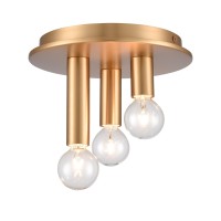 Pepper 8'' Wide 3-Light Flush Mount - Brushed Gold